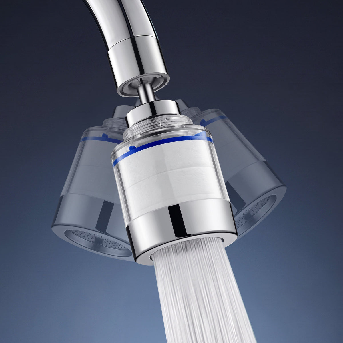 Plantex Tap Water Filter for Kitchen & Bathroom Faucet/Faucet Mounted Water Filter with Replaceable Cartridge/ABS Plastic Compact Tap Filter for Home - Chrome & White