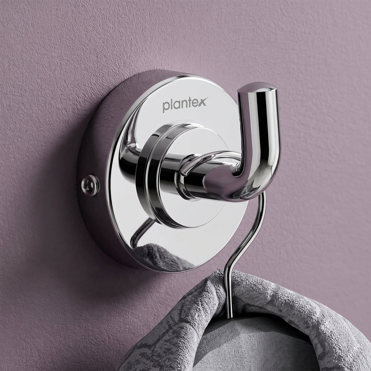 Plantex 304 Grade Stainless Steel Robe Hook/Cloth-Towel Hanger/Napkin Hanger/Bathroom Accessories - Daizy (Chrome)-1