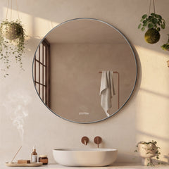 Plantex Frameless Round Mirror with Beveled Smooth Edges/Wall Mirror for Bathroom/Dressing Room/Living Room/Bedroom/Entryway (24 Inch)-1