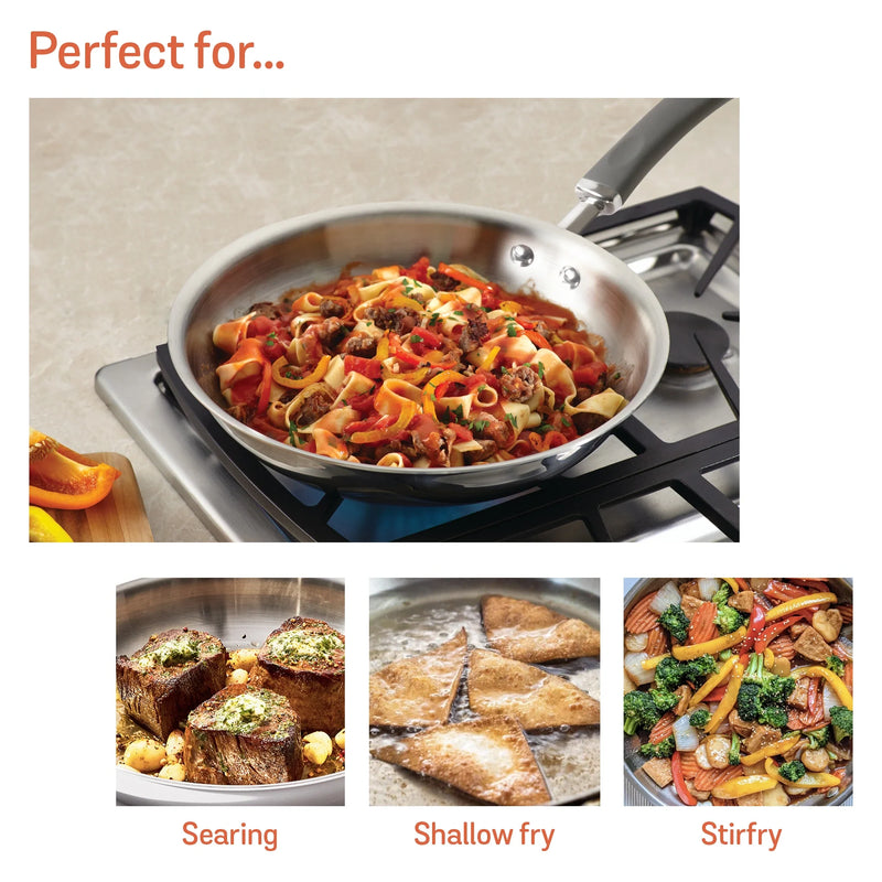 Meyer Trivantage Stainless Steel Triply Cookware  Open Frypan, 20cm