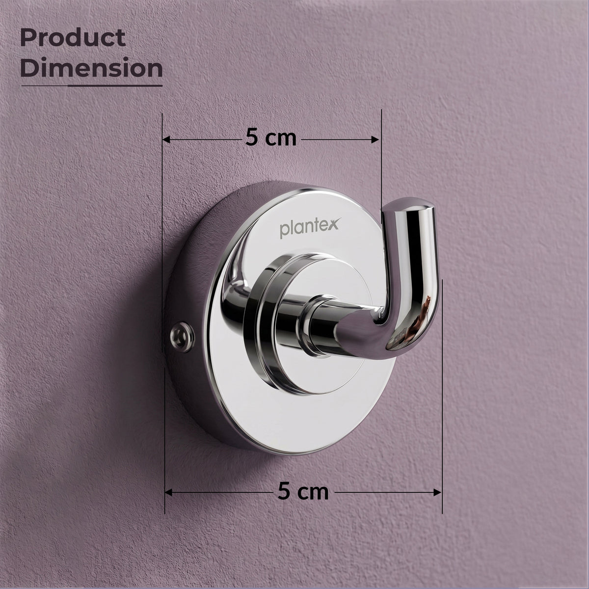 Plantex 304 Grade Stainless Steel Robe Hook/Cloth-Towel Hanger/Napkin Hanger/Bathroom Accessories - Daizy (Chrome)-2