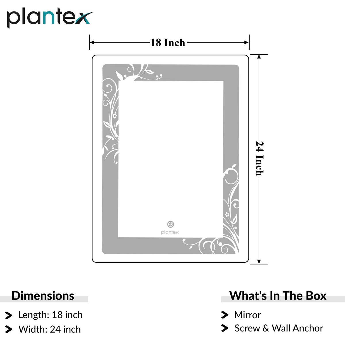 Plantex Mirror with Light with 3 Tone/Designer Mirror for Living Room/Bedroom/Dressing Room - Rectangle Shape (18 X 24 Inch)-2