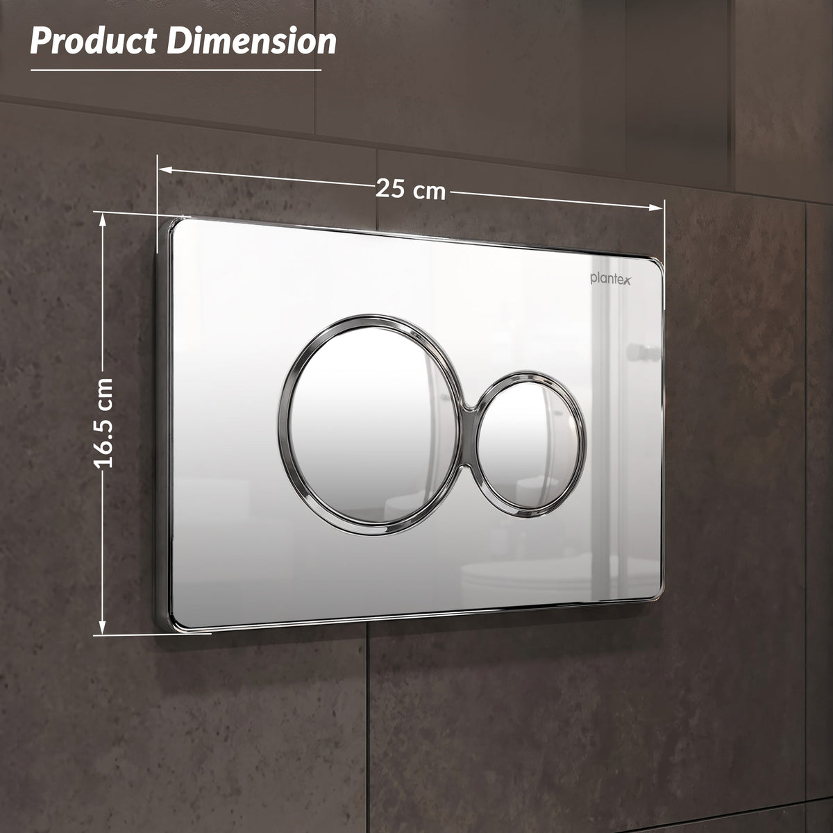 Plantex Flush Plate/Dual Flush Plate for Toilet/Mechanical Dual-Flush Faceplate/Water-Saving Technology Pack of 1 (Chrome)-2