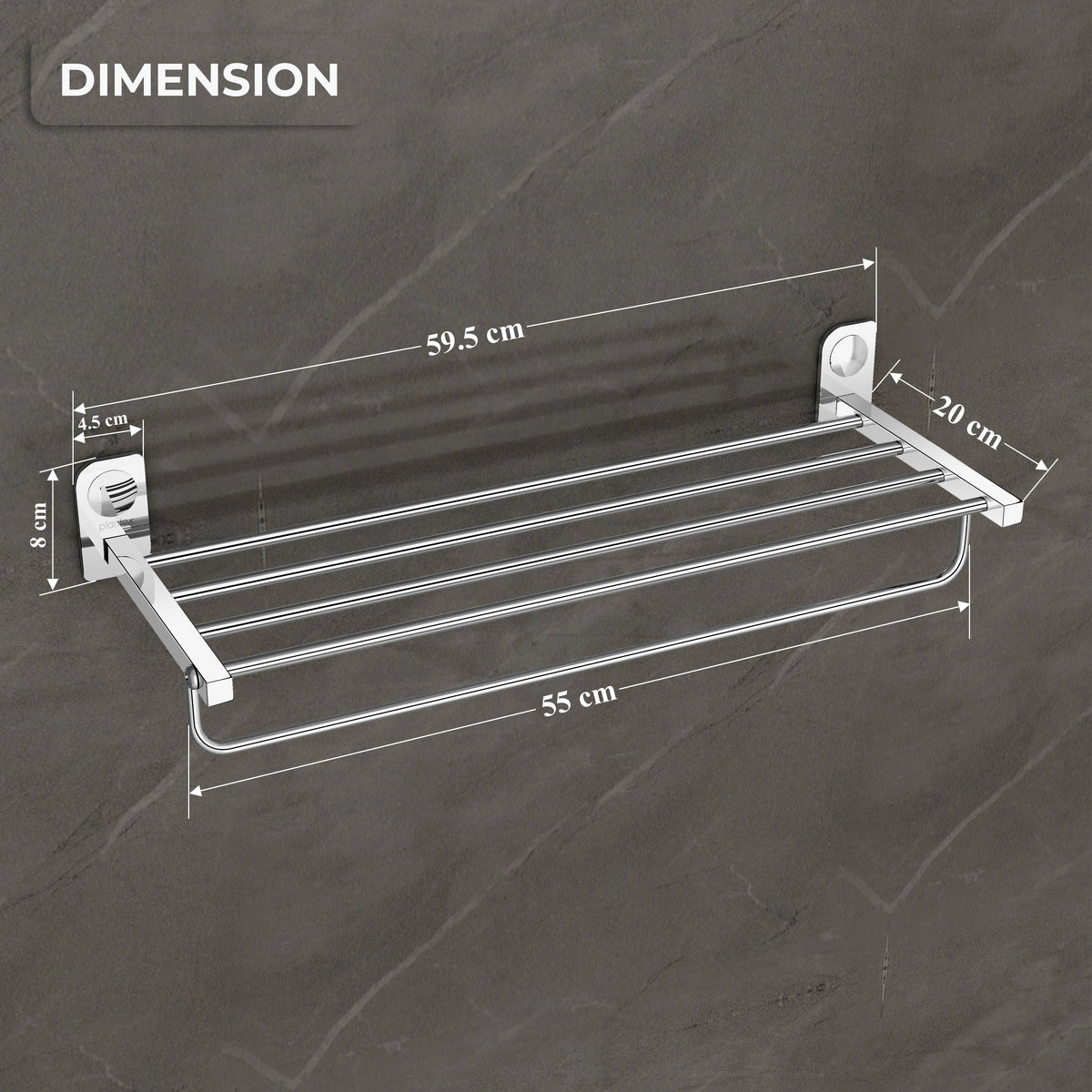 Plantex Dream Stainless Steel Towel Rack for Bathroom/Towel Stand/Towel Hanger/Bathroom Accessories - (24 Inch-Chrome) - Pack of 1-2