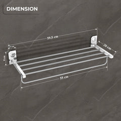 Plantex Dream Stainless Steel Towel Rack for Bathroom/Towel Stand/Towel Hanger/Bathroom Accessories - (24 Inch-Chrome) - Pack of 1-2