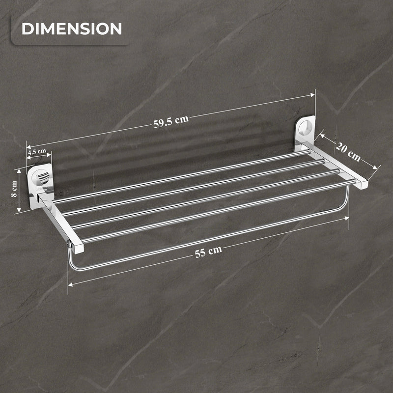 Plantex Dream Stainless Steel Towel Rack for Bathroom/Towel Stand/Towel Hanger/Bathroom Accessories - (24 Inch-Chrome) - Pack of 1-2