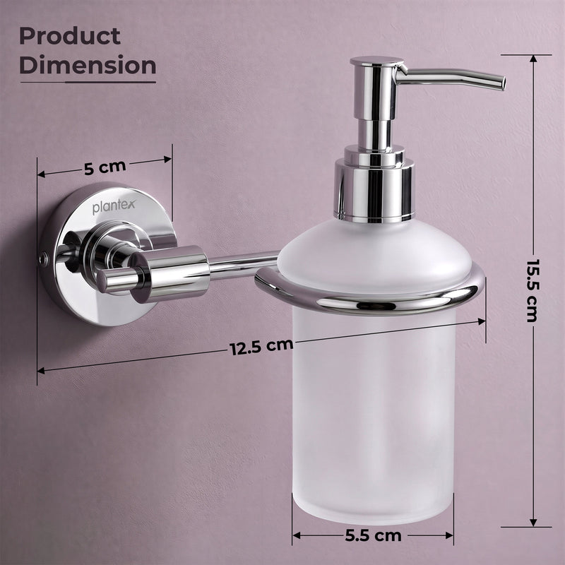 Plantex 304 Grade Stainless Steel Liquid Soap Dispenser/Shampoo Dispenser/Hand Wash Dispenser/Bathroom Accessories - Daizy (Chrome)-2