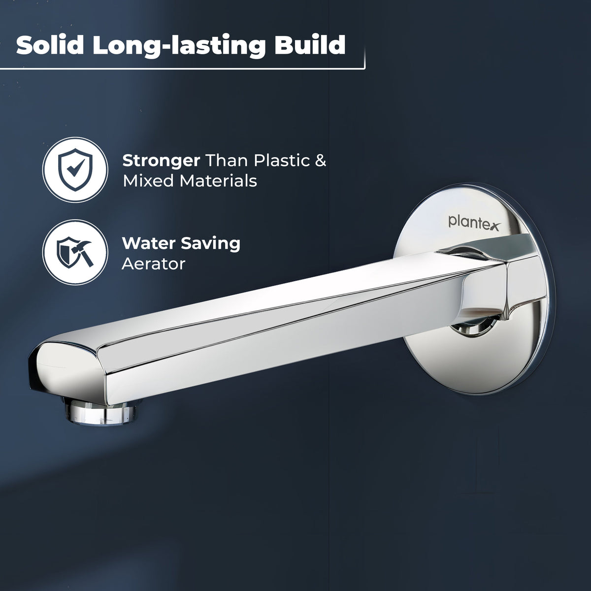 Plantex Bath Tub Spout with Wall Flange/Single Lever Spout/High Flow Tap for Bathroom/Kitchen - Pack of 1 (Chrome)-5