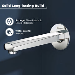 Plantex Bath Tub Spout with Wall Flange/Single Lever Spout/High Flow Tap for Bathroom/Kitchen - Pack of 1 (Chrome)-5