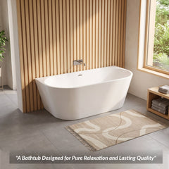 Plantex Bathtub for Bathroom/Freestanding Bath tub for Adults/Deep Soaker Bathtub with Overflow, Popup and Drain Pipe (BSM-207A-White-1700mm)-3