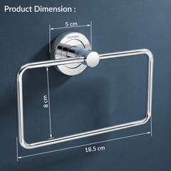 Plantex Stainless Steel Towel Ring for Bathroom/Wash Basin/Napkin-Towel Hanger/Bathroom Accessories (Chrome-Rectangular) - Pack of 2-2