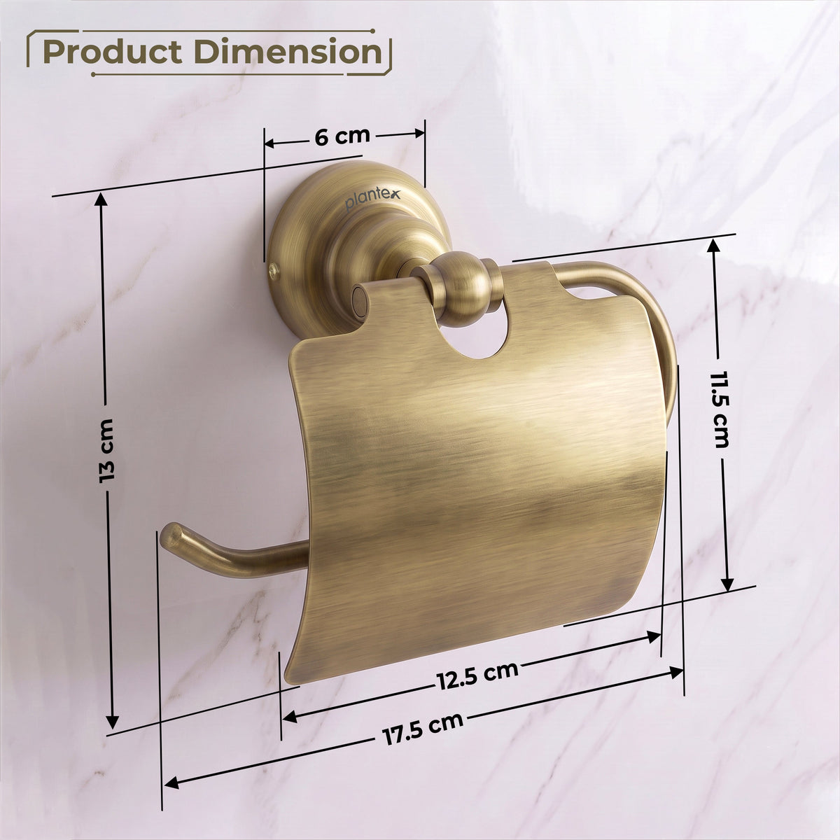 Plantex 304 Grade Stainless Steel Toilet Paper Roll Holder/Toilet Paper Holder in Bathroom/Kitchen/Bathroom Accessories - Skyllo (Antique)-2