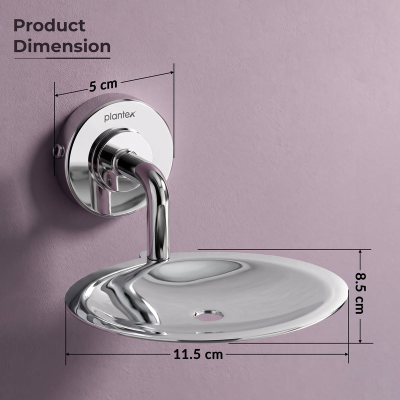 Plantex 304 Grade Stainless Steel Soap Holder for Bathroom/Wall Mounted Soap Holder/Soap Dish/Bathroom Accessories - Daizy (Chrome)-2