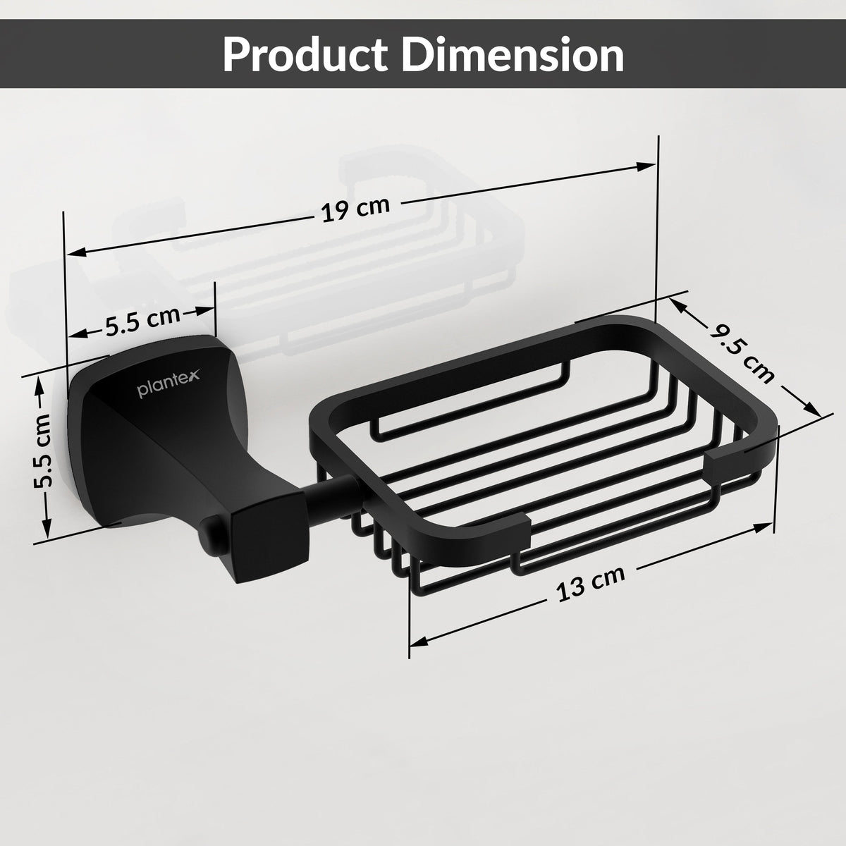 Plantex Space Aluminum Soap Holder for Bathroom Wall/Soap Stand/Soap Dish/Soap Holder for Bathroom Accessories (Black)-2