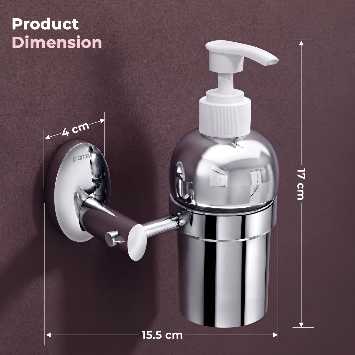Plantex 304 Grade Stainless Steel Silver Wash Basin Handwash Holder/Wall Mounted Dispenser/Bathroom Accessories - Oreva (Chrome)-2