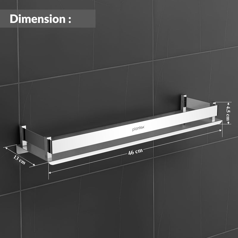 Plantex Stainless Steel Bathroom Shelf Rack/Bathroom Organizer/Wall Shelf for Bathroom Accessories Set/Kitchen Stand/Kitchen Shelves & Racks-(Chrome 18x5 Inches)-2