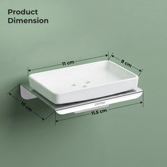 Plantex Stainless Steel with ABS Material Wall Mounted Soap Holder/Soap Case Holder for Bathroom/Bathroom Accessories - (Chrome)-2