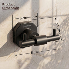 Plantex 304 Grade Stainless Steel Robe Hook/Cloth Holder/Towel Hanger/Bathroom Accessories - Nipron (Black)-2