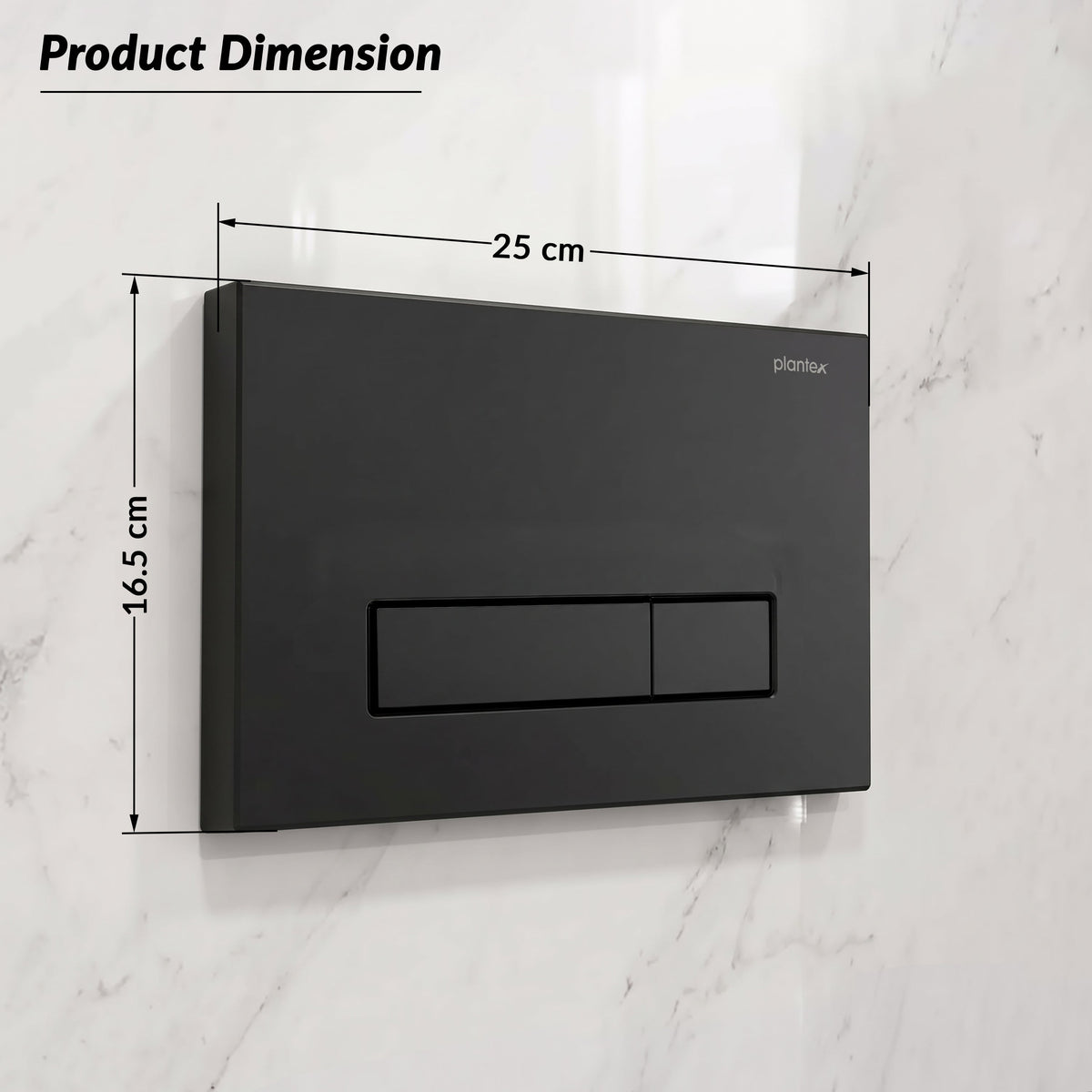Plantex Flush Plate/Dual Flush Plate for Toilet/Mechanical Dual-Flush Plate/Water-Saving Technology Pack of 1 (4519, Black)-2