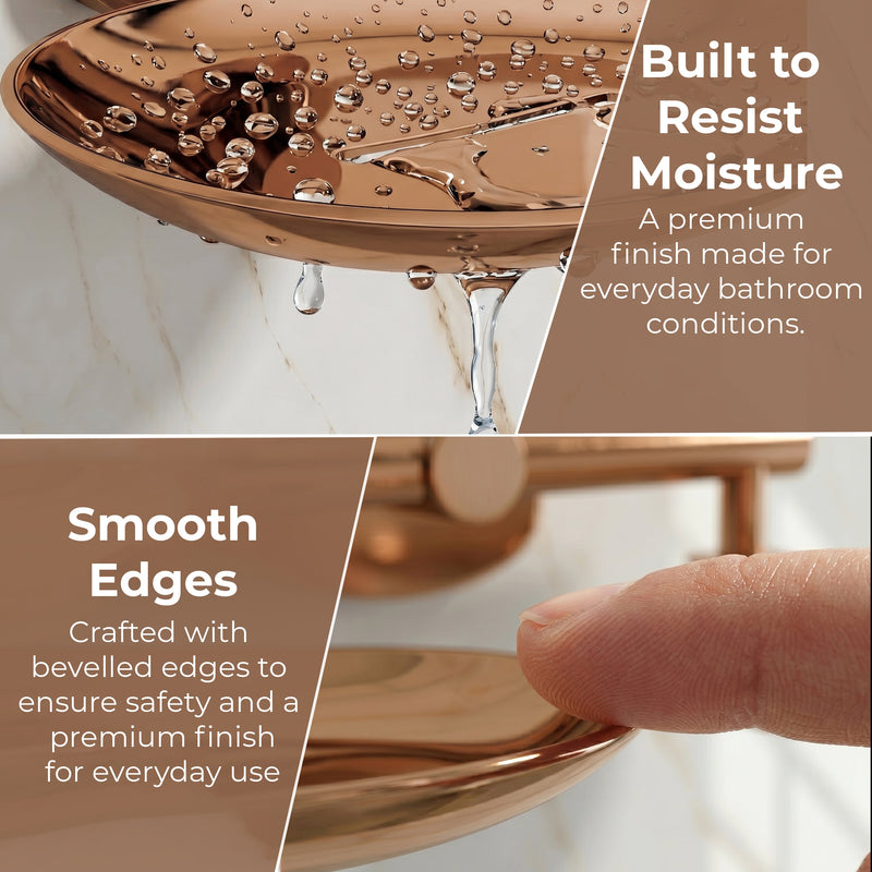 Plantex J4 Stainless Steel Double Soap Dish for Bathroom/Soap Holder for Bathroom/Wall Mounted Soap Holder/Bathroom Accessories (PVD Rose Gold Finish) Angel-5