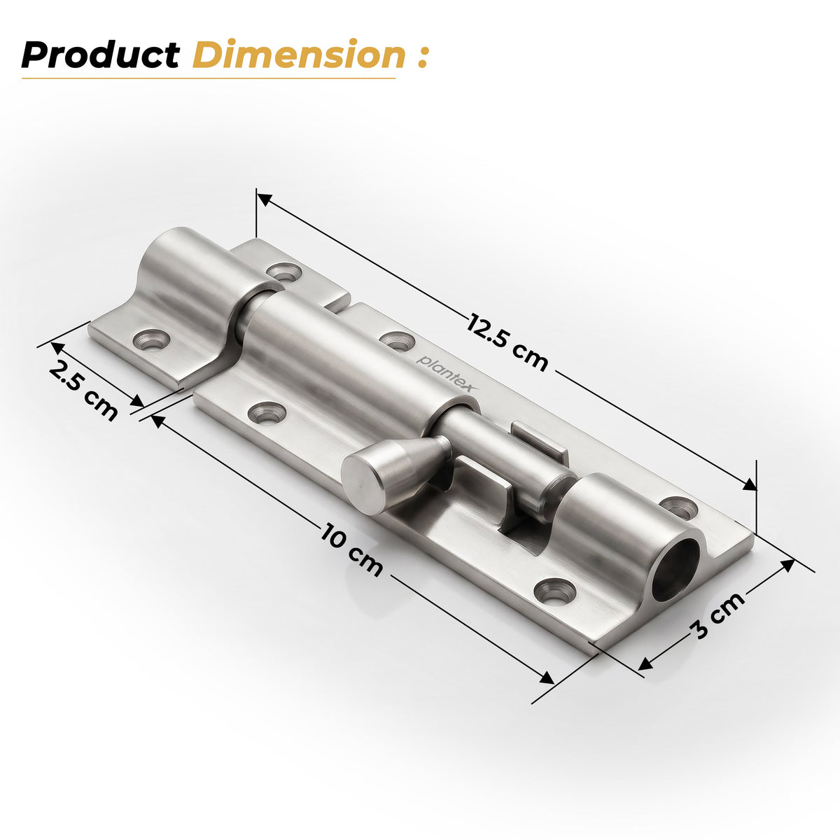Plantex Stainless Steel Tower Bolt/Tower Bolt for Home,Offices Doors and Windows/Tower Bolt for Main Door/Door Latch/Kundi/Chitakini/Door Latch for Windows - Pack of 2 (Chrome-Silver, 4 inch)-2