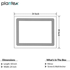 Plantex Glass LED Mirror for Bedroom/Wall with 3 Lighting Option/Smart Mirror for Living Room/Bedroom/Dressing Room - Rectangle Shape (18 X 24 Inch)-2