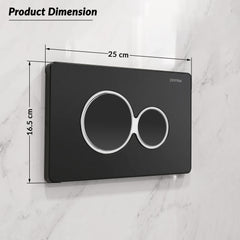 Plantex Flush -Plate/Push Plate for Toilet/Mechanical Dual-Flush Plate/Water Saving Technology - Pack of 1 (4511, Black)-2