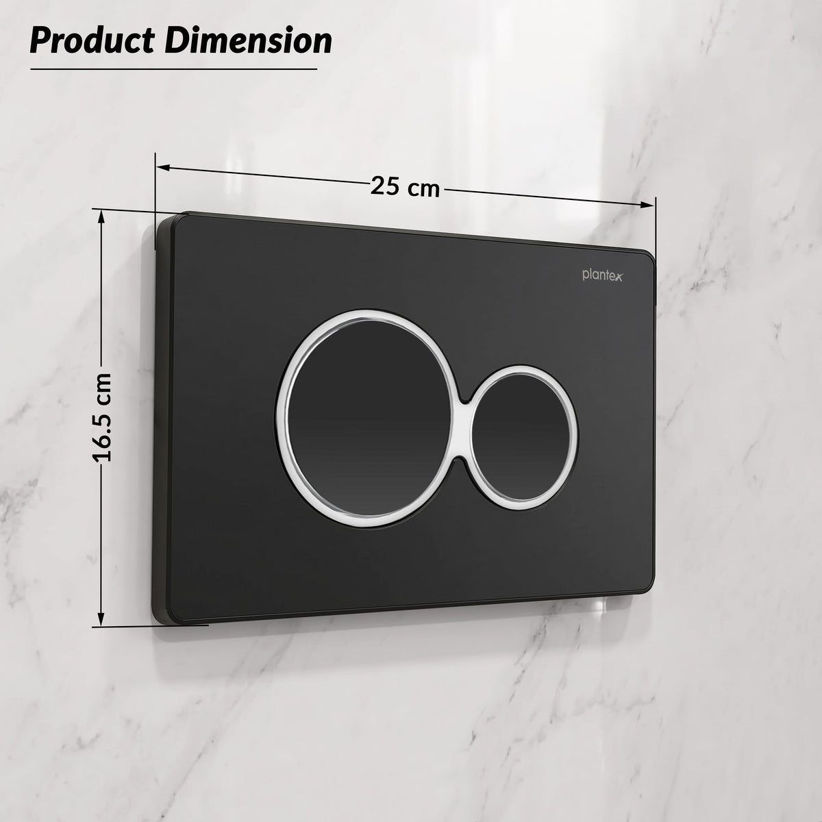 Plantex Flush -Plate/Push Plate for Toilet/Mechanical Dual-Flush Plate/Water Saving Technology - Pack of 1 (4511, Black)
