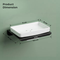 Plantex Stainless Steel with ABS Material Soap Holder for Bathroom/Wall Mounted Soap Holder/Bathroom Accessories - (Matt Black)-2