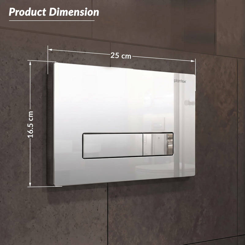 Plantex Push-Plate/Flush Plate for Toilet/Mechanical Dual-Flush Plate/Water Saving Technology - Pack of 1 (4519, Chrome)-2