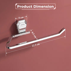 Plantex Towel Holder for Bathroom/304 Grade Stainless Steel Napkin Ring/Towel Hanger/Towel Ring/Bathroom Accessories - Pack of 1 (PM-2404, Chrome)-2