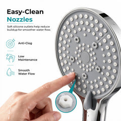 Plantex Hand Shower for Bathroom/5 Mode Multifunctional Shower/5-Inch ABS Plastic Silicone Handheld Shower Head/Easy Mode Switching (Chrome, APS-8607)-3