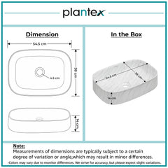 Plantex Wash Basin for Bathroom/Ceramic Table Top Washbasin/Countertop Vessel Sink Basin - (White Marble, 21.5 x 15 x 6 Inch)-2