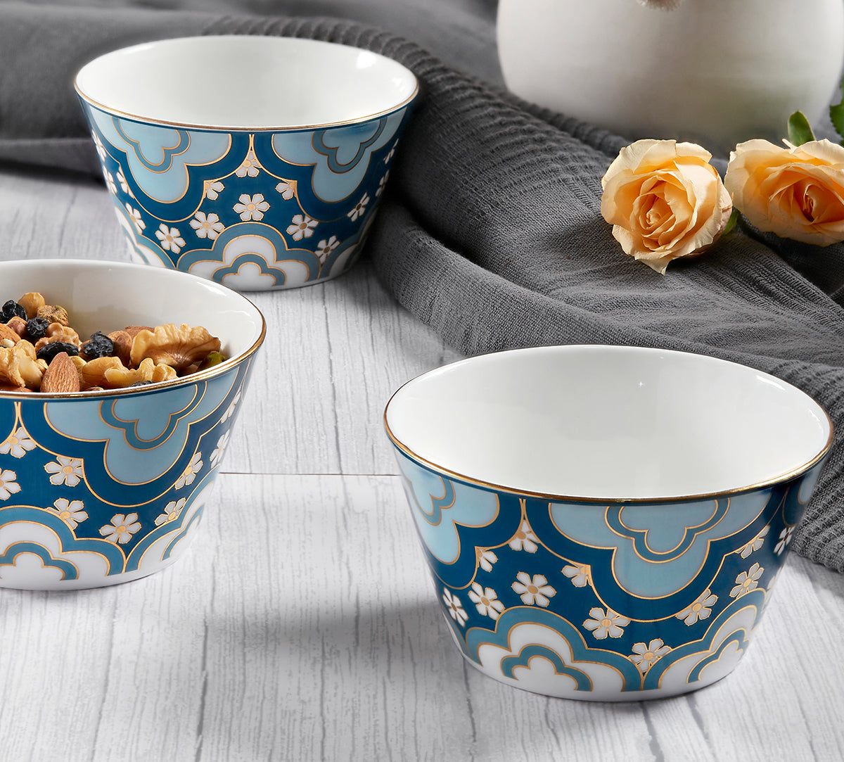 India Circus Oceanic Opulence Nikko Bowl Set of 3