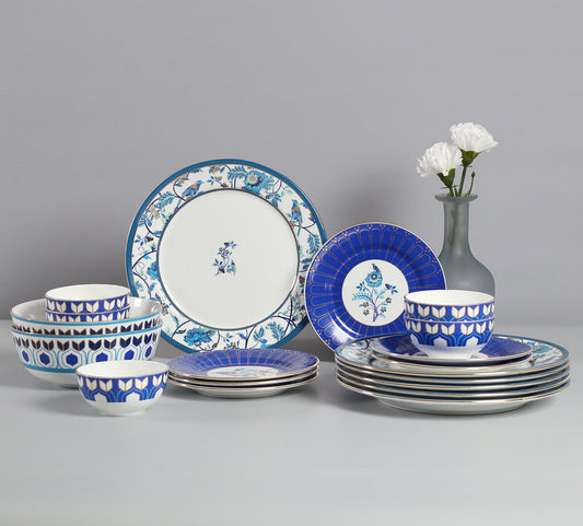 India Circus Botanical Elegance Dinner Set (Set of 20), For Family of 6