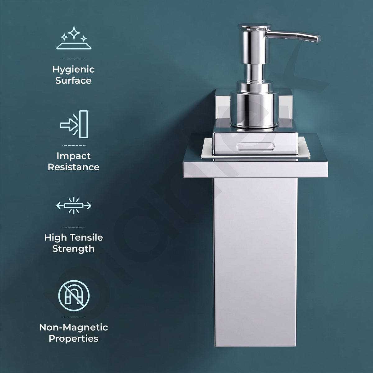 Plantex 304 Grade Stainless Steel Liquid Soap Dispenser/Shampoo/Handwash Dispenser for Washbasin/Bathroom Accessories - (Tesla, Chrome)-5