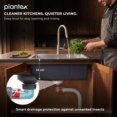 Plantex Guranteed Stainless Steel 304 Grade Kitchen Sink/Undermount Sink for Kitchen with 7 Years of Warranty by Plantex/Single Bowl Sink with Fittings & Drying Rack (Silver Matt - 21x18 Inches)-4