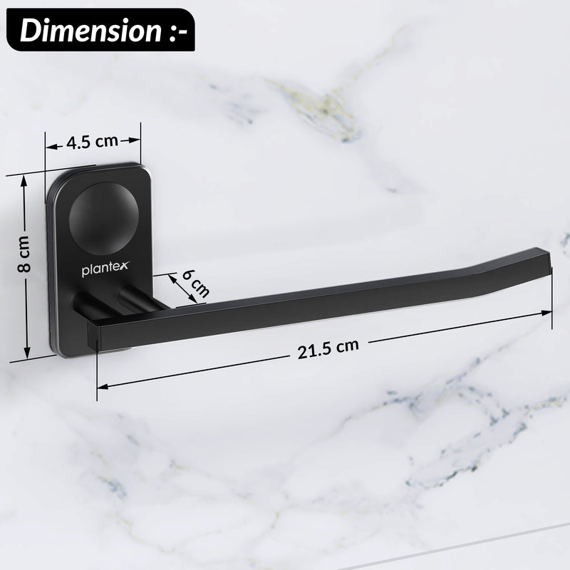 Plantex Stainless Steel Napkin Hanger for Washbasin/Napkin Holder for Bathroom/Towel Ring/Bathroom Accessories - Pack of 1 (Black)-2