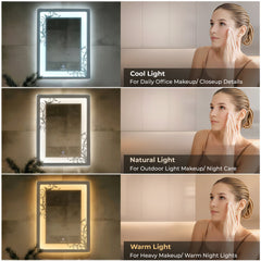 Plantex Mirror with Light with 3 Tone/Designer Mirror for Living Room/Bedroom/Dressing Room - Rectangle Shape (18 X 24 Inch)-3