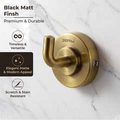 Plantex 304 Grade Stainless Steel Robe Hook/Cloth-Towel Hanger/Napkin Hanger/Bathroom Accessories - Daizy (Antique)-3