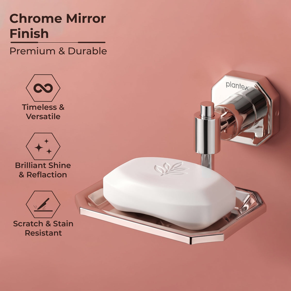 Plantex 304 Grade Stainless Steel Bathroom Soap Holder for Bathroom/Soap Bar Holder/Bathroom Accessories - Nipron (Chrome)-5
