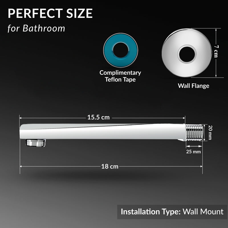 Plantex Bath Tub Spout with Wall Flange/Single Lever Spout/High Flow Tap for Bathroom/Kitchen - Pack of 1 (Chrome)-3