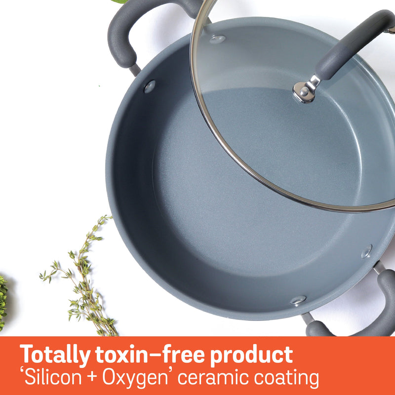 Meyer Anzen Ceramic Coated Cookware 30cm Wok / Kadai with Lid