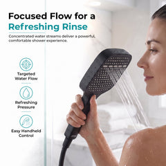 Plantex Hand Shower for Bath/3 Mode Multifunctional Shower/5-Inch ABS Plastic Silicone Handheld Shower/Easy Mode Switching (Black, APS-609)-4