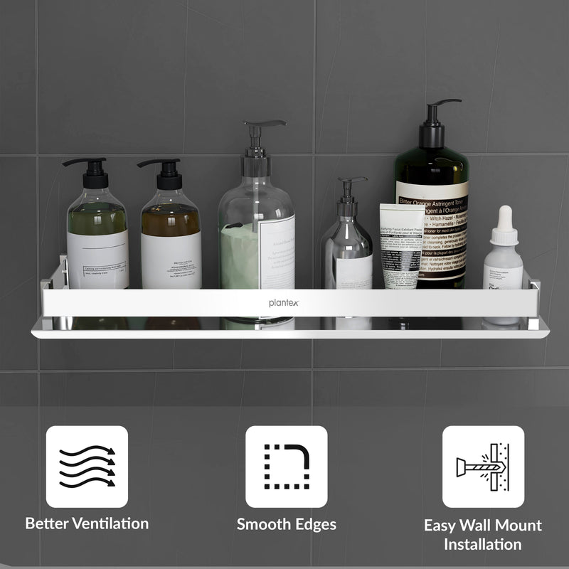 Plantex Stainless Steel Bathroom Shelf Rack/Bathroom Organizer/Wall Shelf for Bathroom Accessories Set/Kitchen Stand/Kitchen Shelves & Racks-(Chrome 18x5 Inches)-4