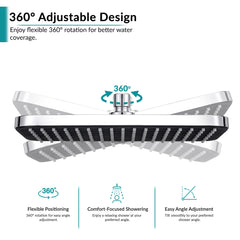 Plantex ABS Shower Head for Bathroom/13x9 inch Head for bathroom/Rain Showers Head for bathroom/Pressurized Showers Head (Chrome)-4