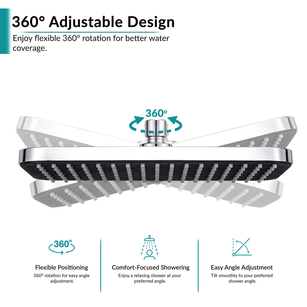 Plantex ABS Shower Head for Bathroom/13x9 inch Head for bathroom/Rain Showers Head for bathroom/Pressurized Showers Head (Chrome)-4