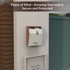 Plantex Letter Box/GI Steel Suggestion Box for Office with Key Lock/Post Box for Gate Home/Complaint Box/Wall Mounted Mail Box - (Orchid & Ivory)-4
