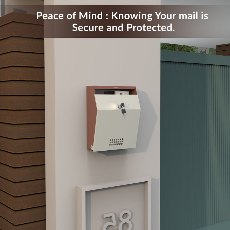 Plantex Letter Box/GI Steel Suggestion Box for Office with Key Lock/Post Box for Gate Home/Complaint Box/Wall Mounted Mail Box - (Orchid & Ivory)-4