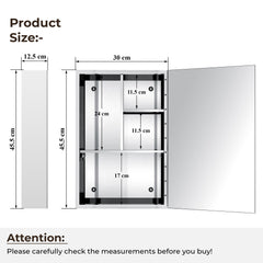 Plantex Bathroom Mirror Cabinet/304 Stainless Steel Bathroom Cabinet with Mirror/Bathroom Storage Cabinet/Wall Mounted Mirror Bathroom Cabinet (12x18 Inch-Chrome)-2